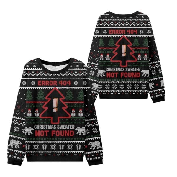 2025 Christmas Error 404 Not Found Ugly Sweater 1 2