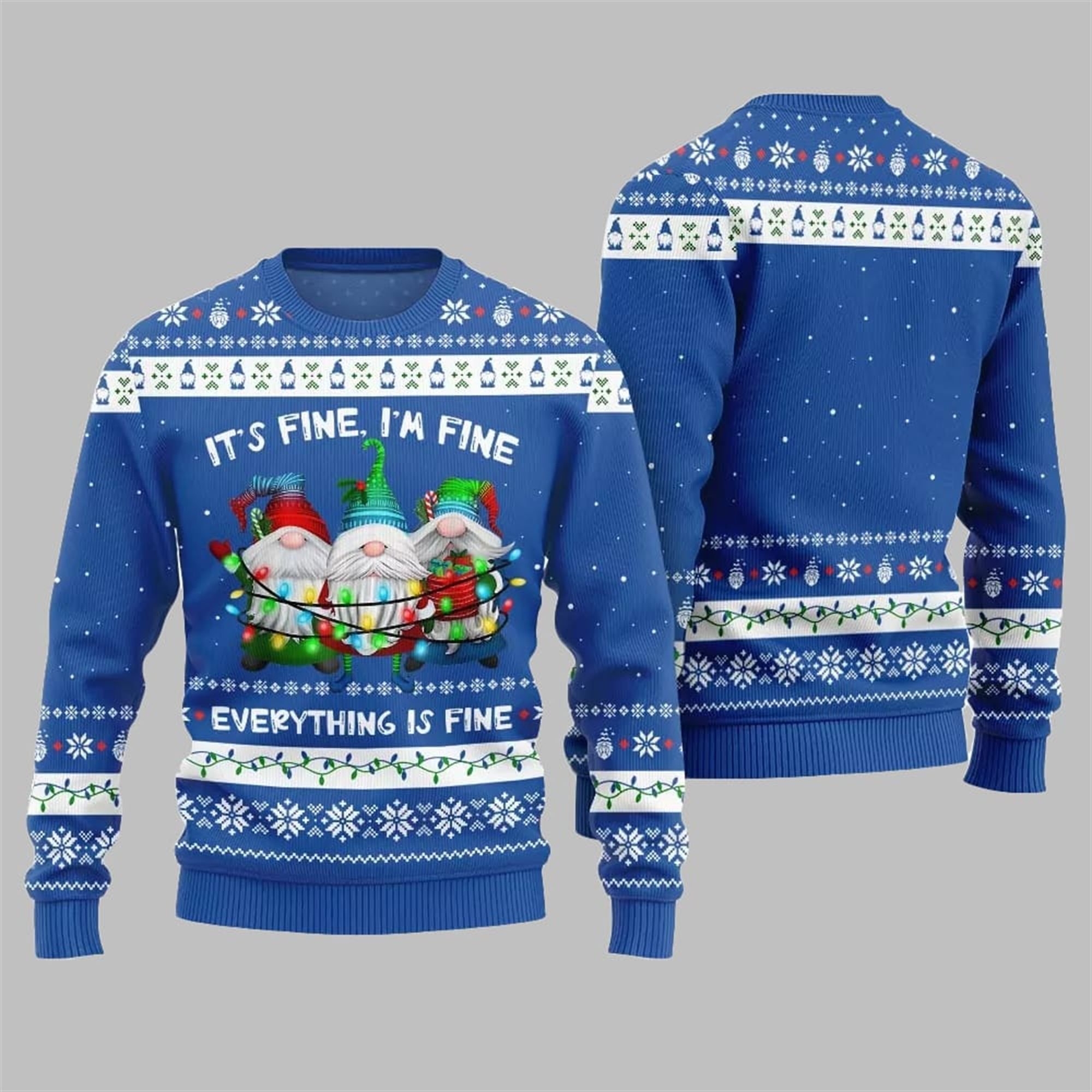 2025 Christmas Everything Is Fine Gnome Ugly Sweater 1 2025 Christmas Everything Is Fine Gnome Ugly Sweater 1
