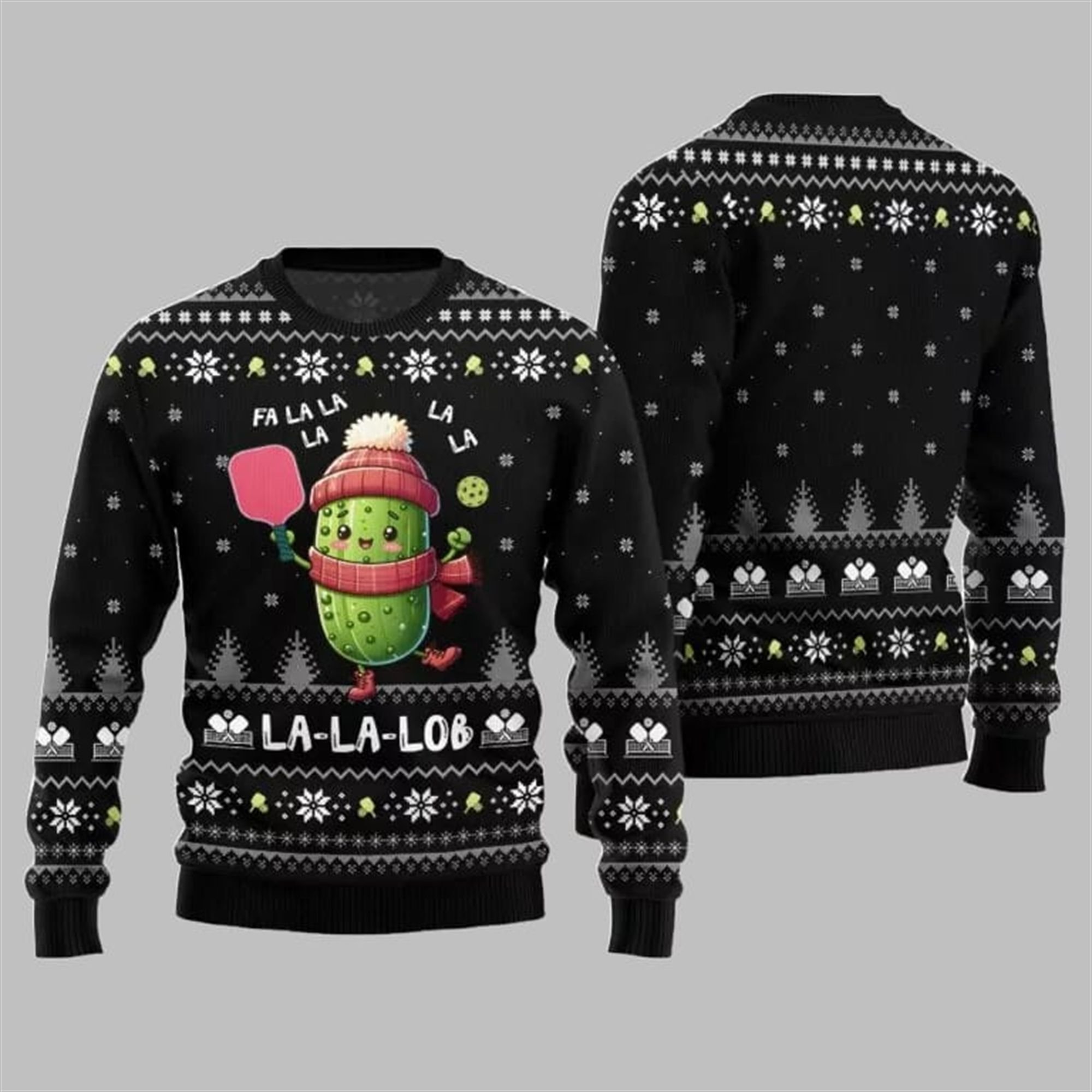 2025 Christmas Fa La Lob Pickleball Ugly Sweater 2025 Christmas Fa La Lob Pickleball Ugly Sweater