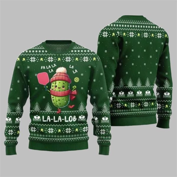 2025 Christmas Fa La La La Lob Pickleball Ugly Xmas Sweater 2