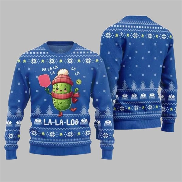 2025 Christmas Fa La La La Lob Pickleball Ugly Xmas Sweater 3
