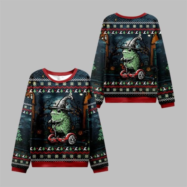 2025 Christmas Frog Ride Ugly Christmas Sweater 1 1