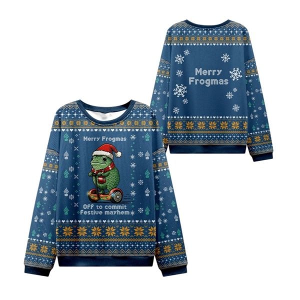 2025 Christmas Frogmas Mischief Ugly Sweater 1 2