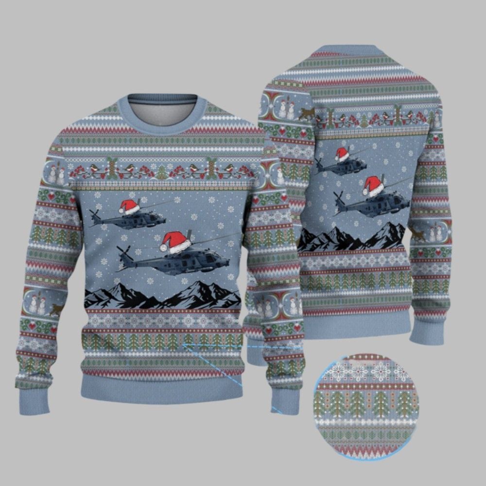 2025 Christmas German NH90 SEA TIGER Ugly Sweater 2025 Christmas German NH90 SEA TIGER Ugly Sweater