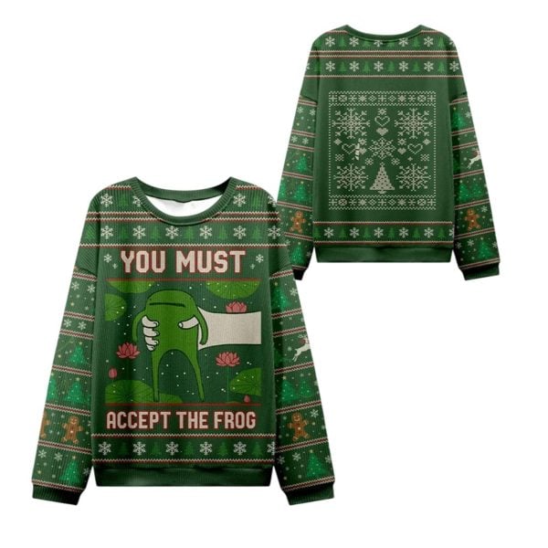 2025 Christmas Give You Frog Ugly Christmas Sweater 1 2