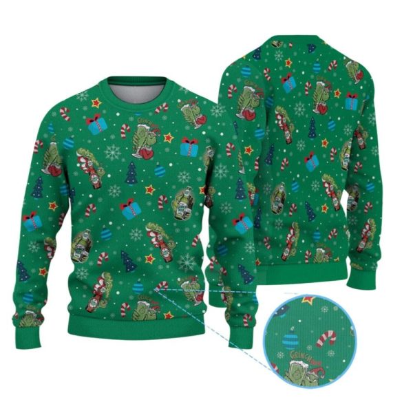 2025 Christmas Grnch Beer Christmas Ugly Sweater 1 2