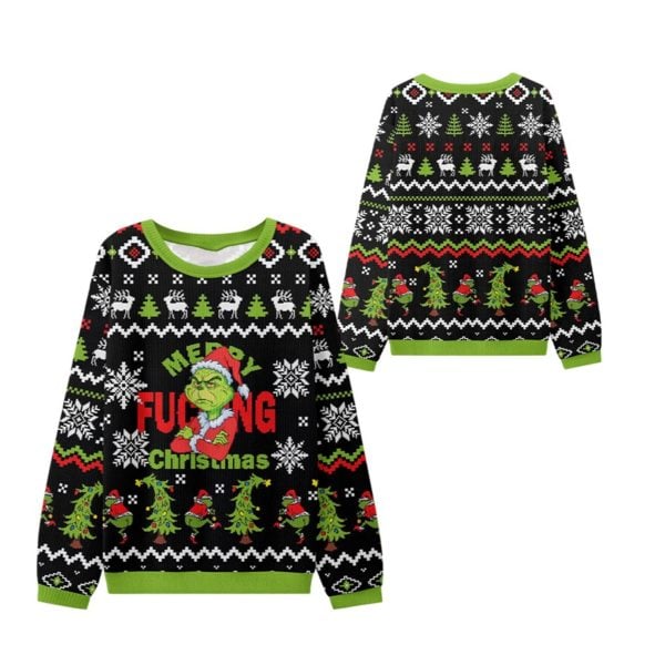 2025 Christmas Grnch Christmas Ugly Sweater 1 2