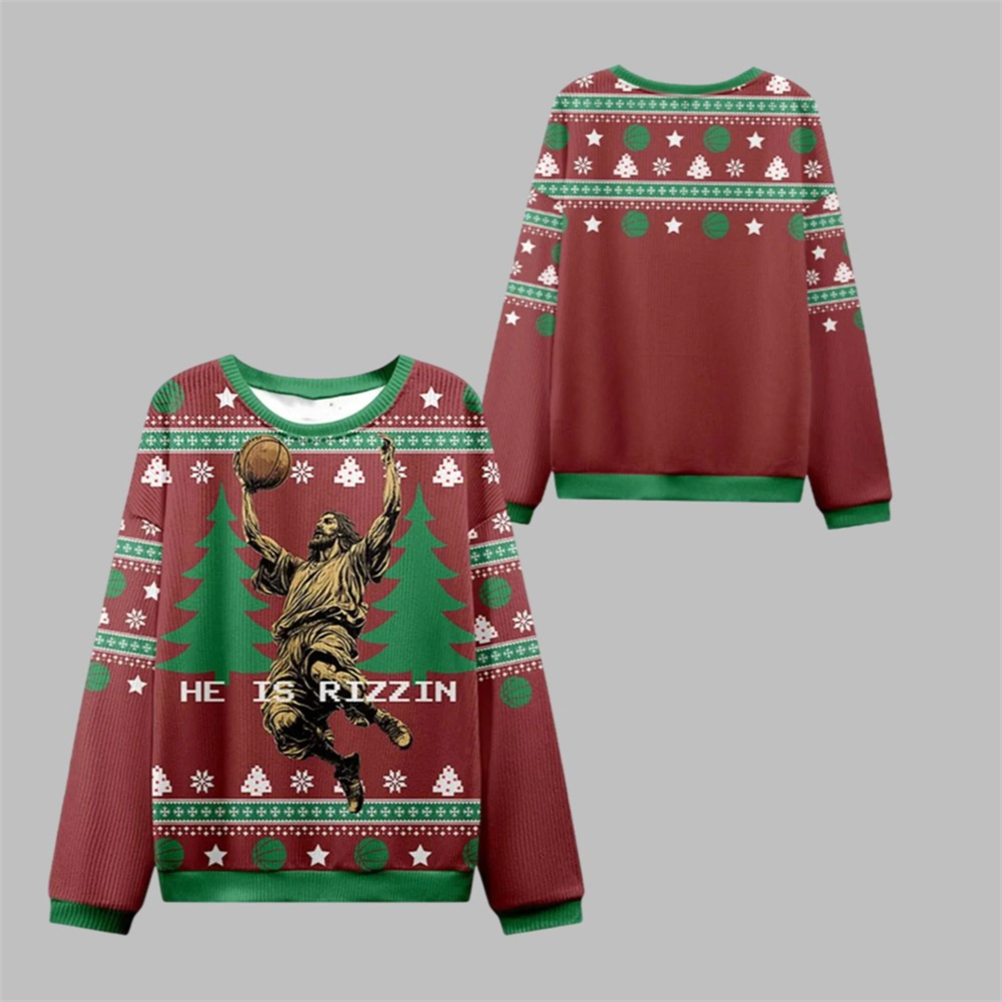 2025 Christmas He is Rizzin Jesus Ugly Sweater 1 1 2025 Christmas He is Rizzin Jesus Ugly Sweater 1 1
