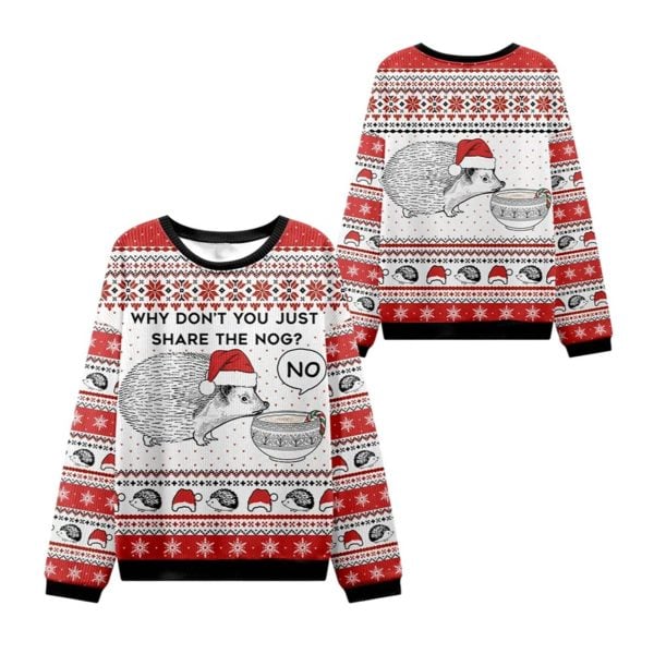 2025 Christmas Hedgehog Rejection Ugly Christmas Sweater 1 2