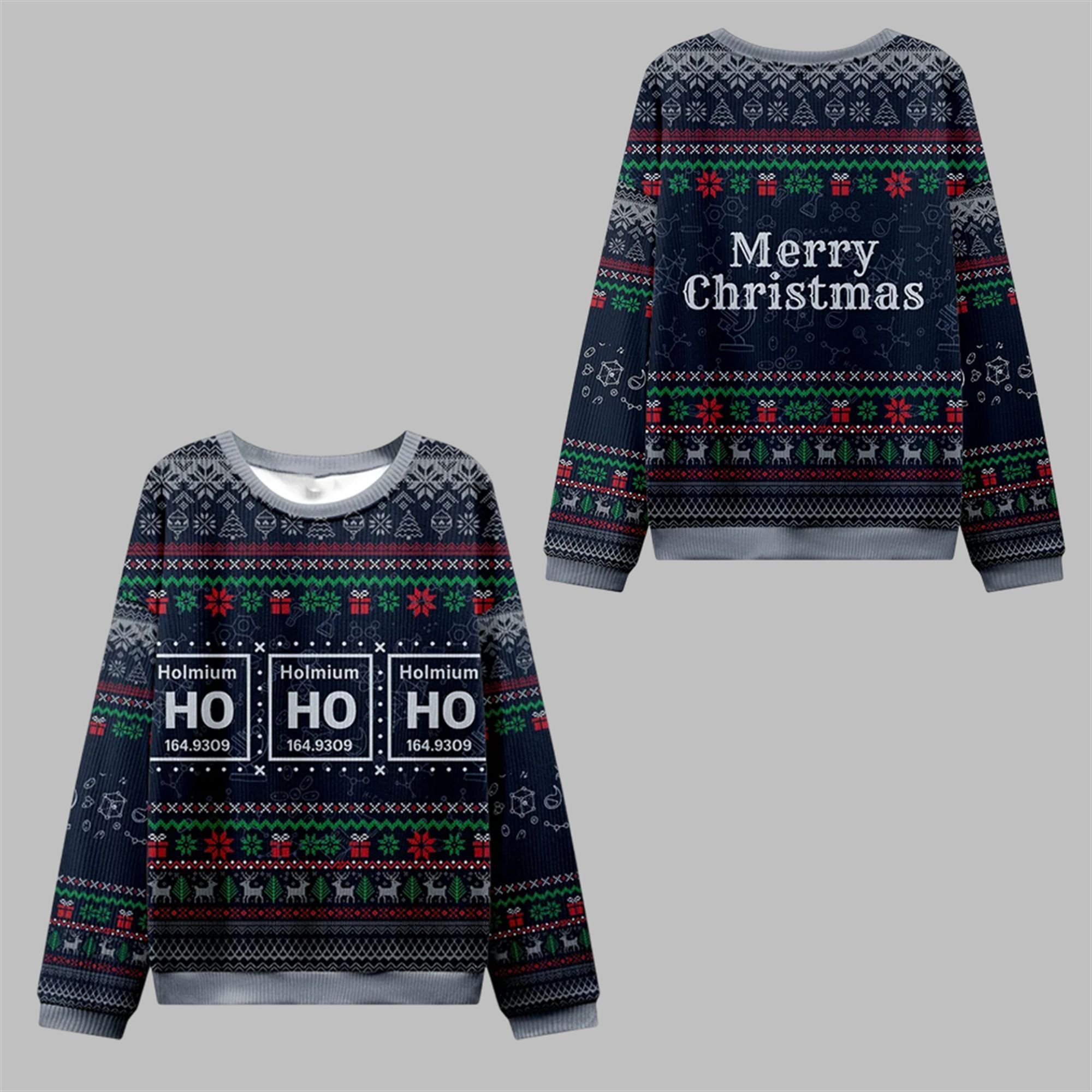 2025 Christmas Ho Ho Ho Holmium Ugly Sweater 2025 Christmas Ho Ho Ho Holmium Ugly Sweater