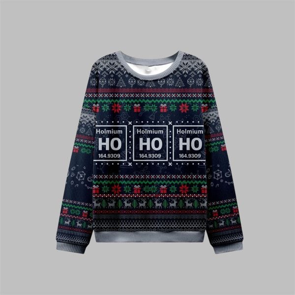 2025 Christmas Ho Ho Ho Holmium Ugly Christmas Sweater 1