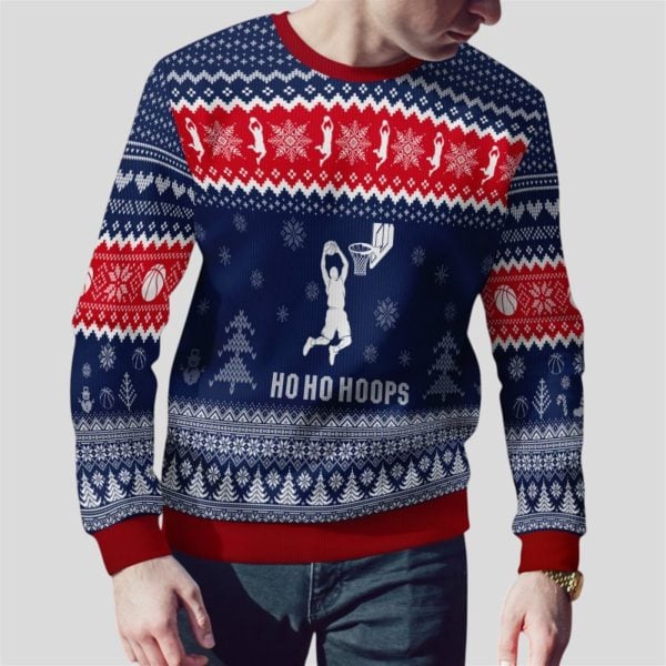 2025 Christmas HoHoHoops Basketball Ugly Sweater 2