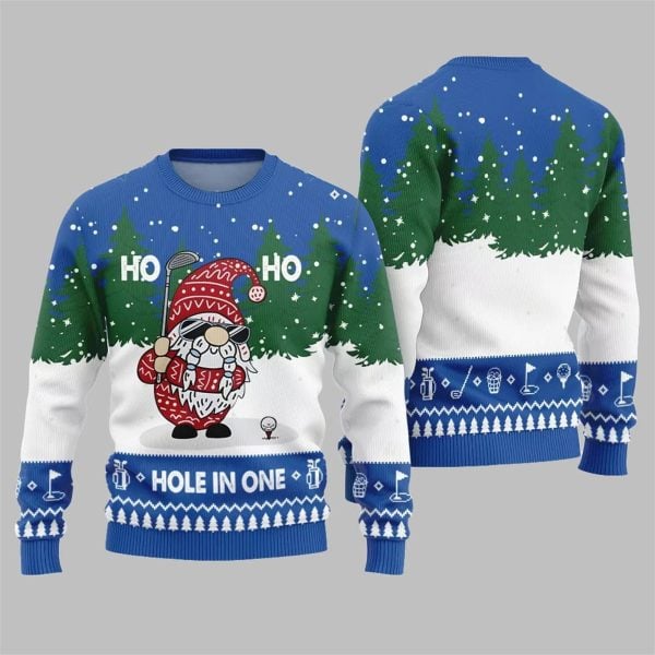 2025 Christmas Hole In One Gnome Golf Ugly Sweater 2