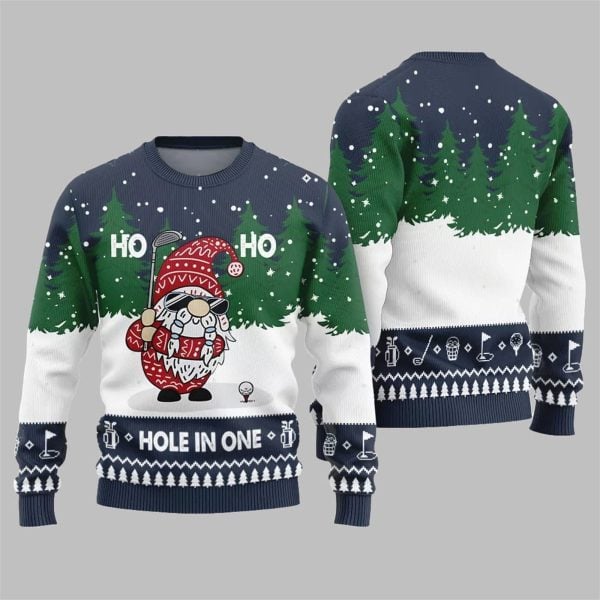 2025 Christmas Hole In One Gnome Golf Ugly Sweater 4