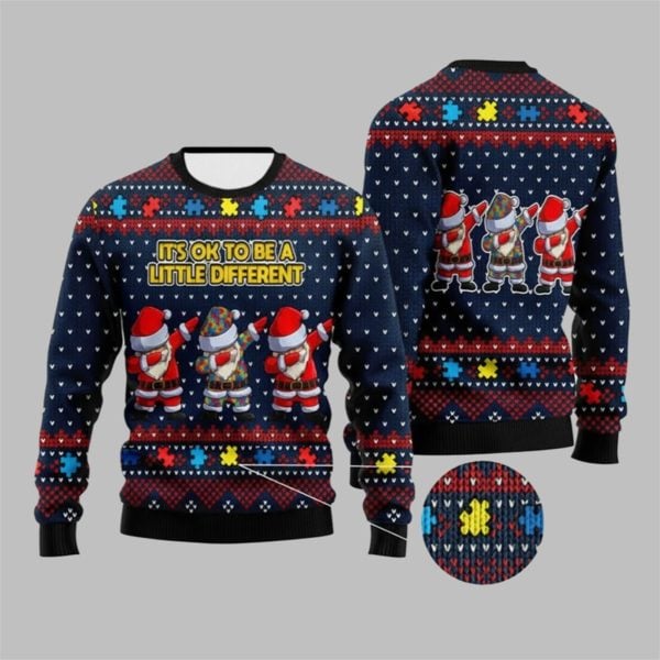 2025 Christmas Its Ok To Be A Little Different Ugly Sweater 1 1