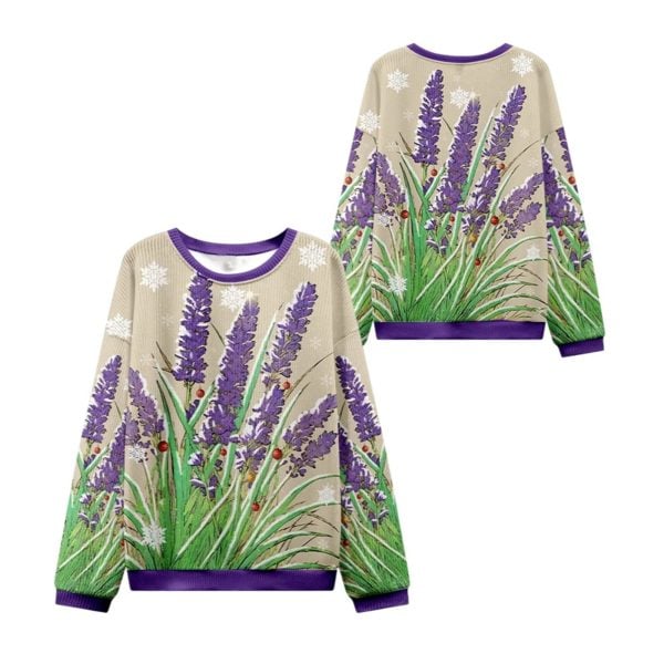 2025 Christmas Japanese Lavender Ugly Christmas Sweater 1 2