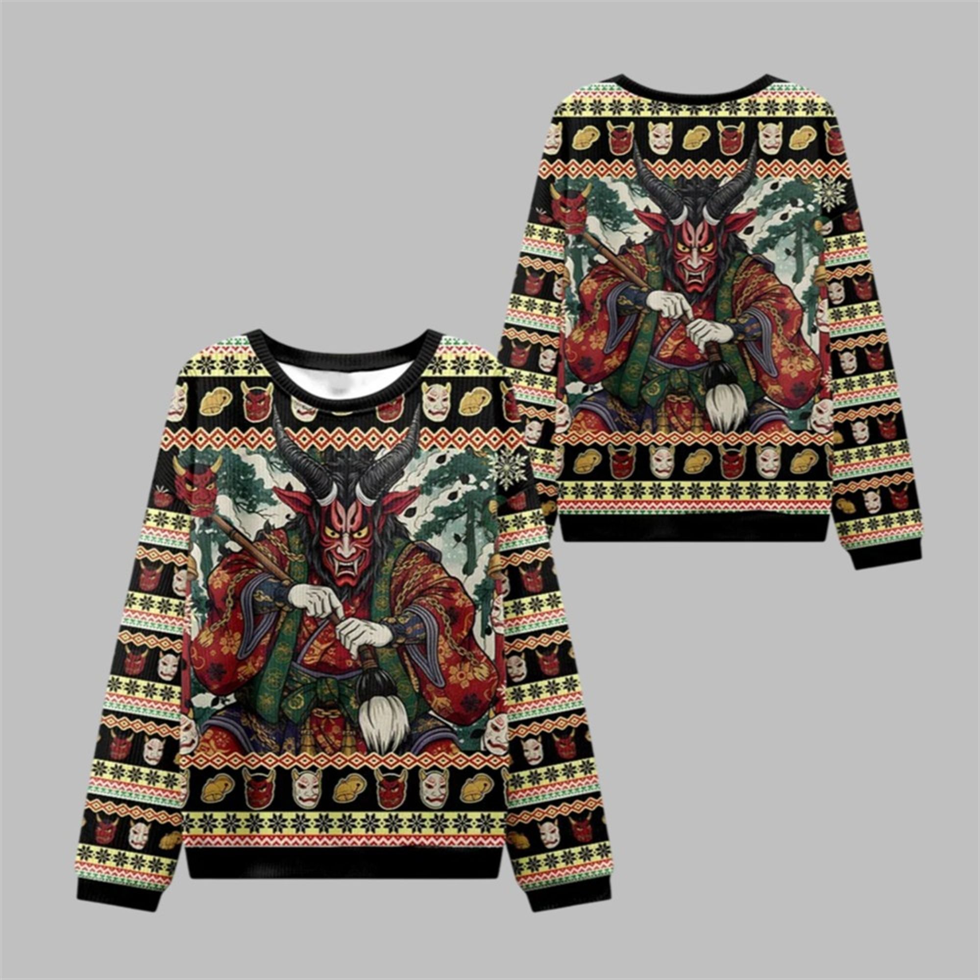 2025 Christmas Japanese Monster Ugly Sweater 2025 Christmas Japanese Monster Ugly Sweater
