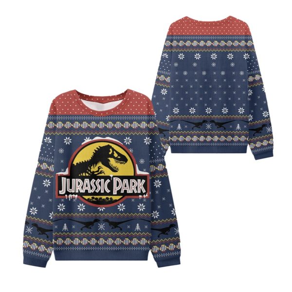 2025 Christmas Jurassic Park Ugly Sweater 1 2