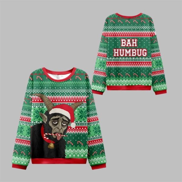 2025 Christmas Krampus Bah Humbug Ugly Sweater 1 1
