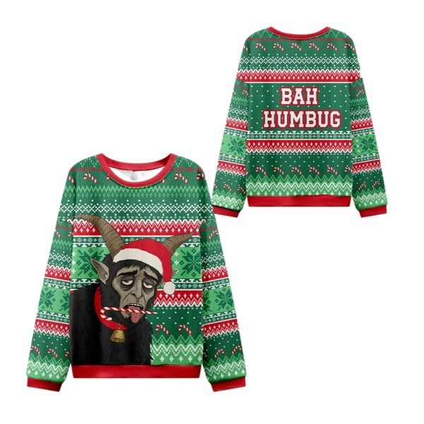 2025 Christmas Krampus Bah Humbug Ugly Sweater 1 2