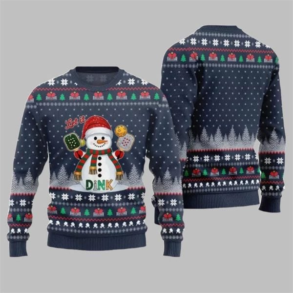 2025 Christmas Let It Dink Pickleball Ugly Sweater 3