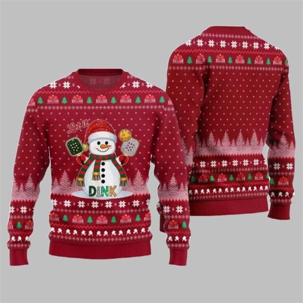 2025 Christmas Let It Dink Pickleball Ugly Sweater 4