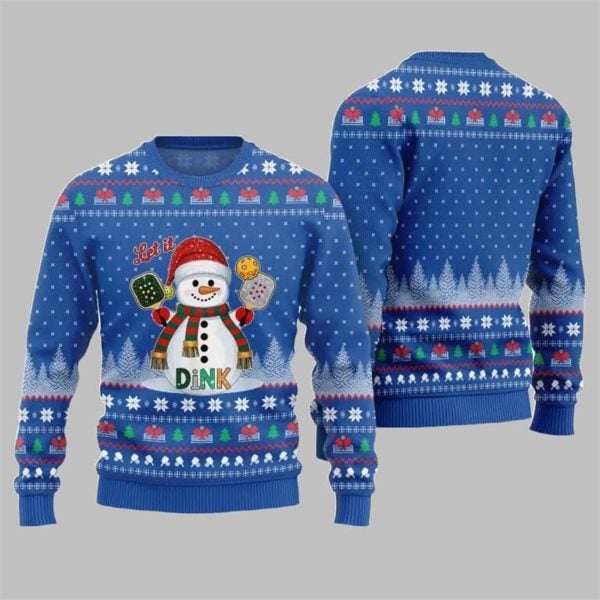 2025 Christmas Let It Dink Pickleball Ugly Sweater 5