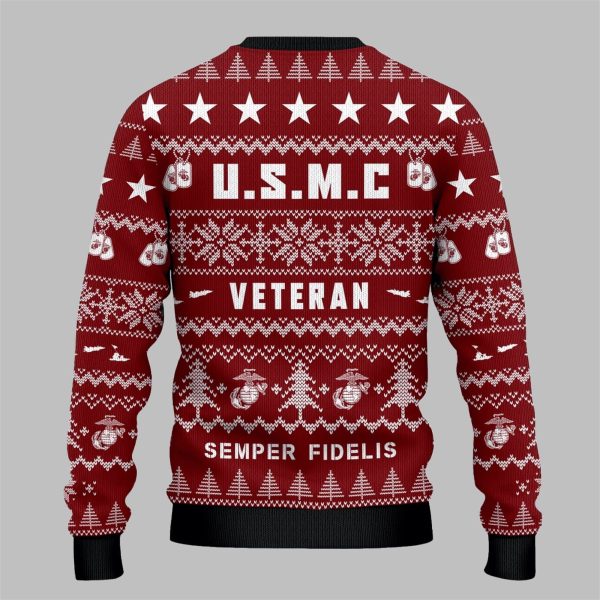 2025 Christmas Marine Corps Semper Fidelis Ugly Sweater 2