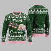 2025 Christmas Merry Camping Flamingo Ugly Sweater
