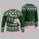 2025 Christmas Merry Camping Flamingo Ugly Sweater
