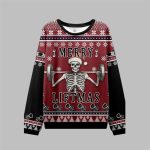 2025 Christmas Merry Liftmas Skeleton Ugly Sweater