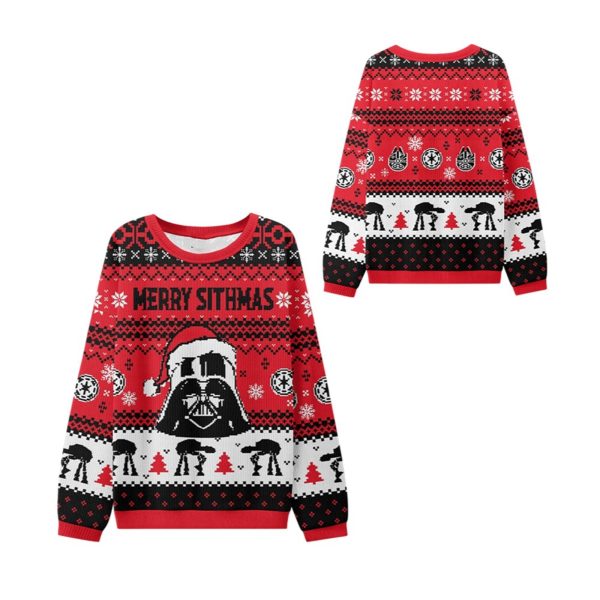 2025 Christmas Merry Sithmas Ugly Sweater 1 2