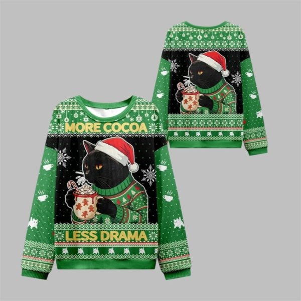 2025 Christmas More Cocoa Less Drama Ugly Sweater 1 1