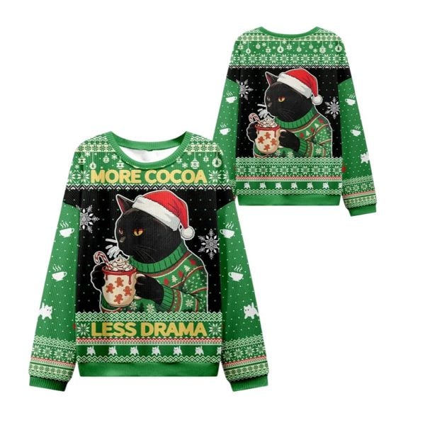2025 Christmas More Cocoa Less Drama Ugly Sweater 1 2