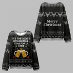 2025 Christmas Most Wonderful Beer Time Ugly Sweater