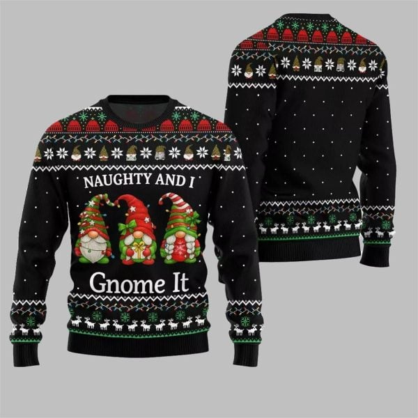 2025 Christmas Naughty And I Gnome It Ugly Sweater 3