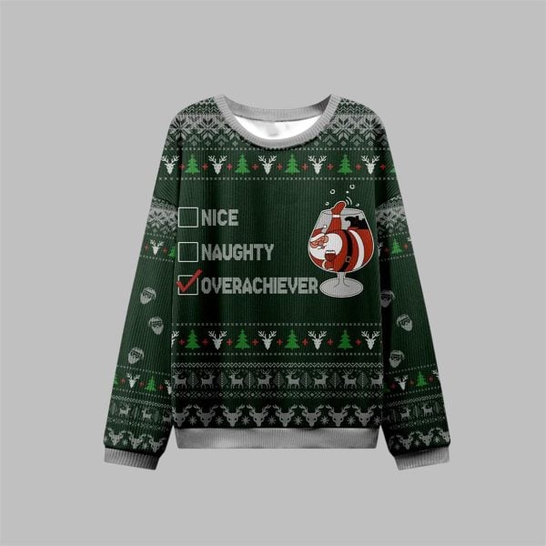 2025 Christmas Nice Naughty Overachiever Ugly Sweater 1 1