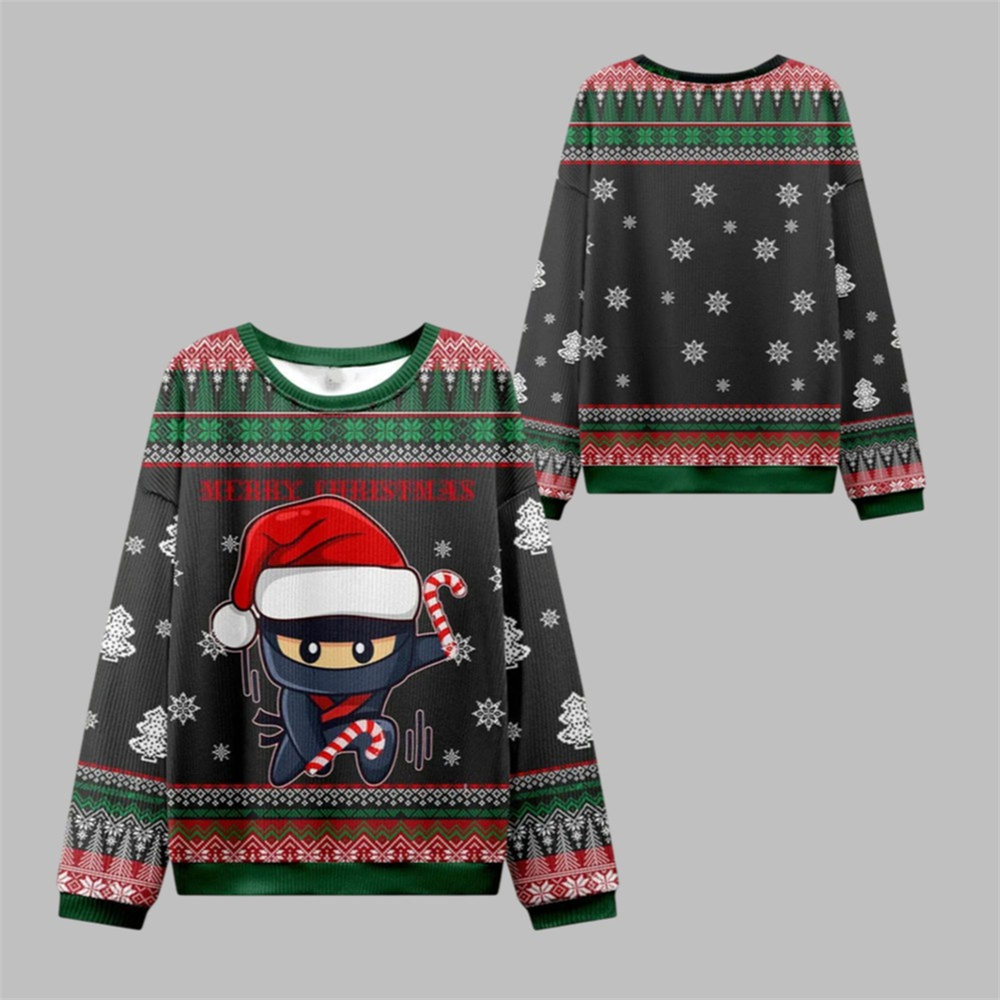 2025 Christmas Ninja Kawai Ugly Christmas Sweater 1 1 2025 Christmas Ninja Kawai Ugly Christmas Sweater 1 1