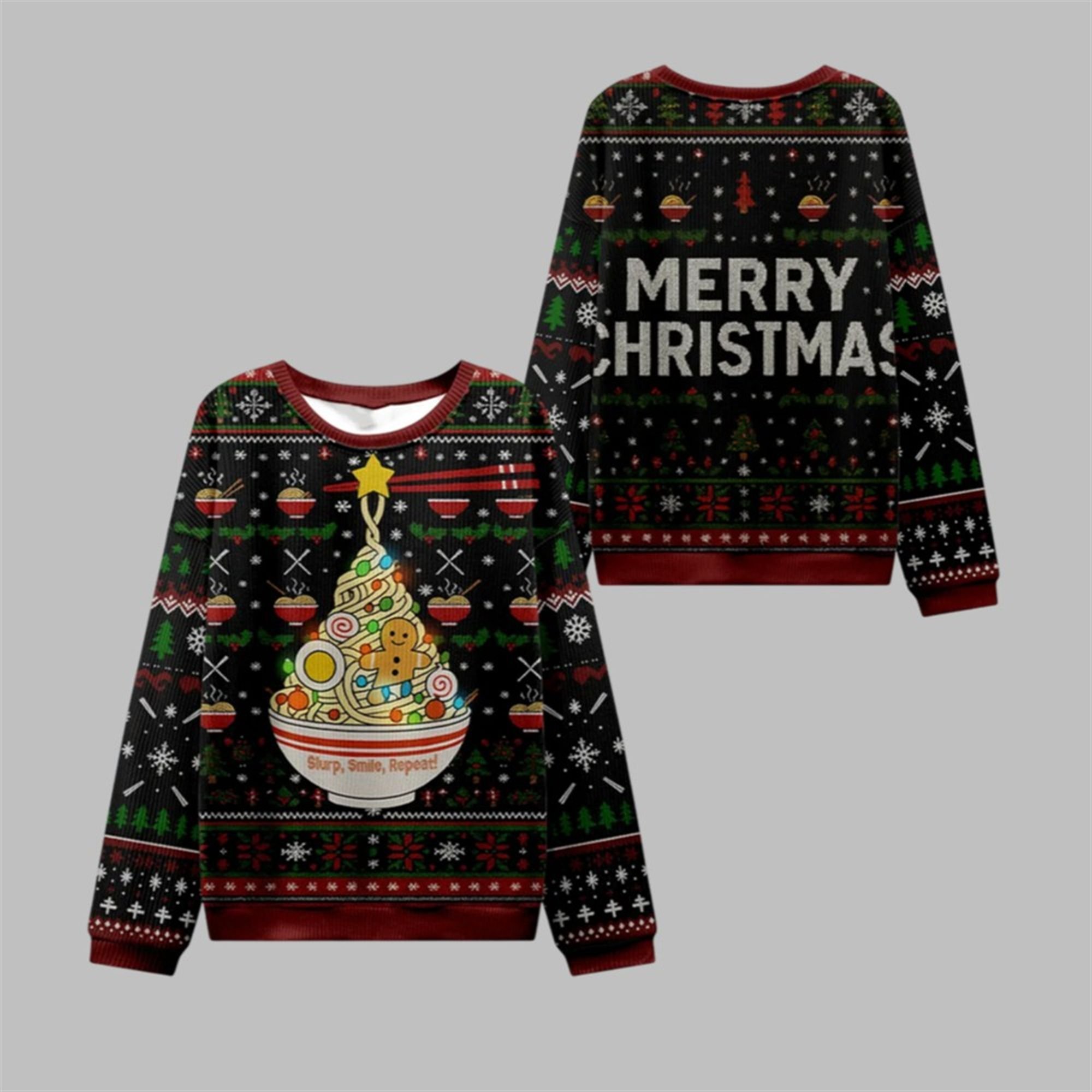 2025 Christmas Noodles & Cheer Ugly Sweater 2025 Christmas Noodles & Cheer Ugly Sweater