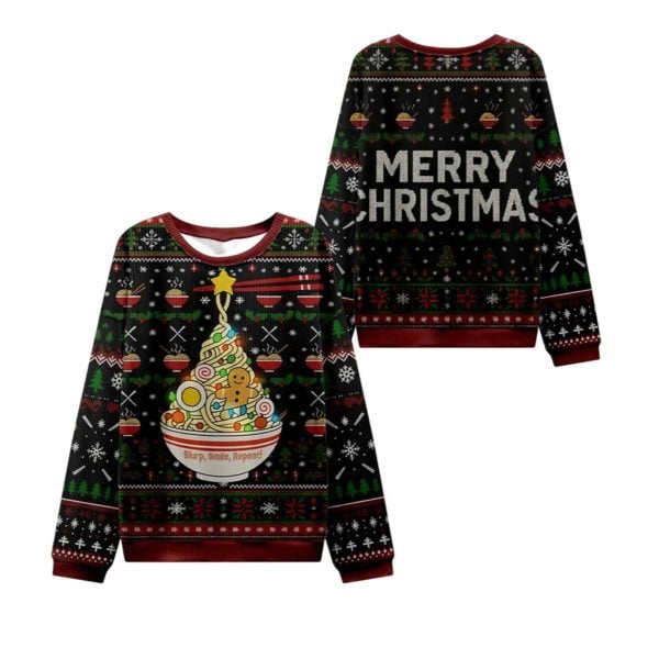 2025 Christmas Noodles Cheer Holiday Ugly Sweater 1 2