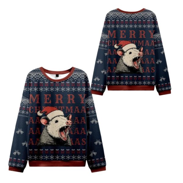 2025 Christmas Opossum Holiday Cheer Ugly Sweater 1 2