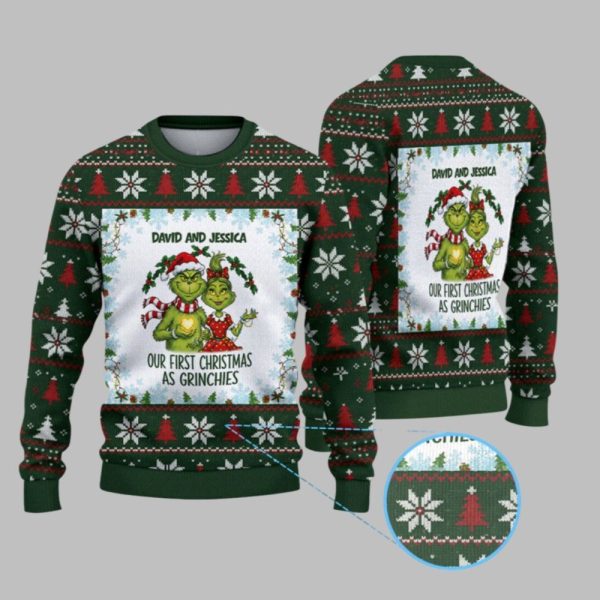 2025 Christmas Our First Christmas As Grnches Ugly Sweater 1 1