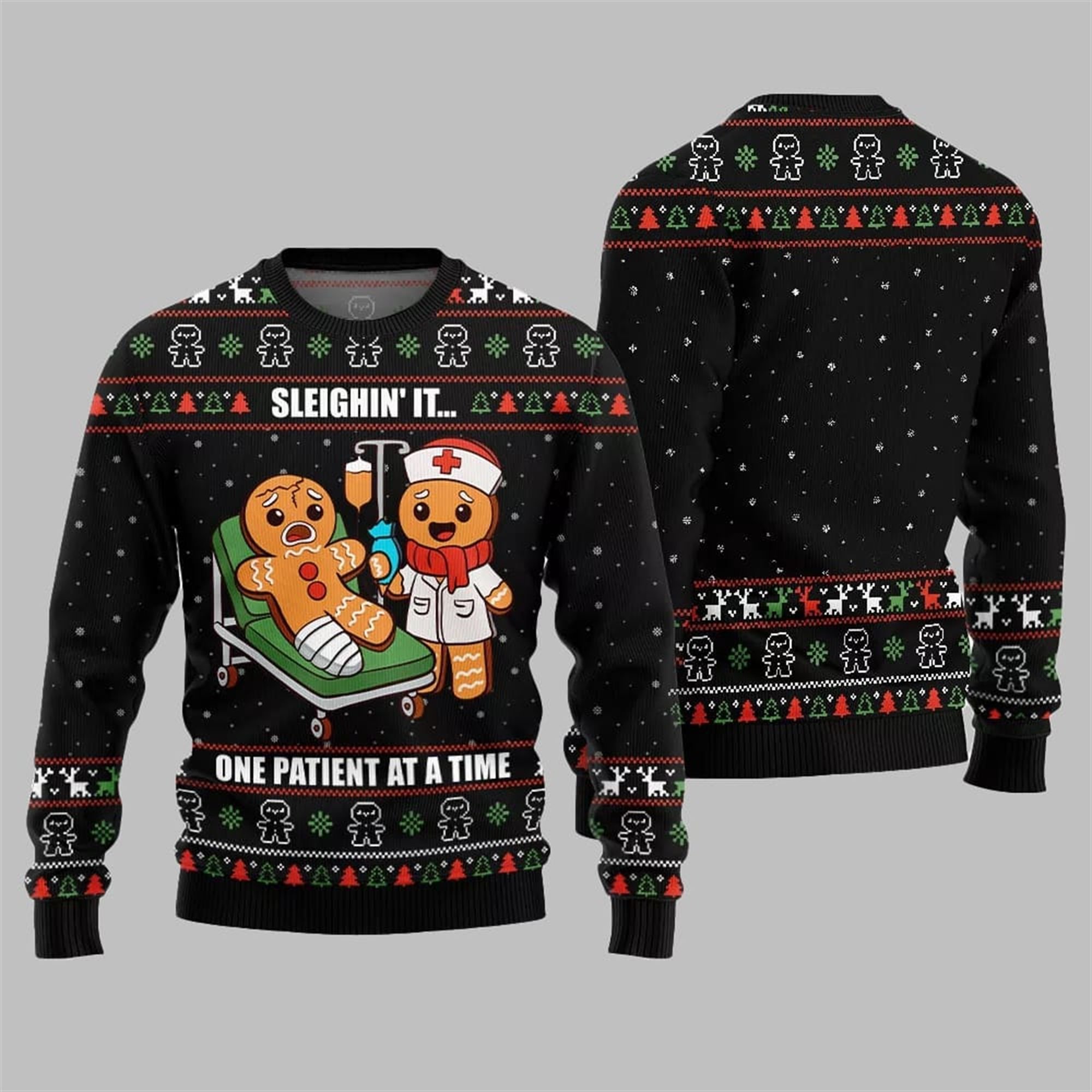 2025 Christmas Patient Gingerbread Ugly Sweater 2025 Christmas Patient Gingerbread Ugly Sweater