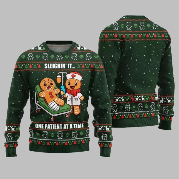 2025 Christmas Patient Gingerbread Ugly Christmas Sweater 3