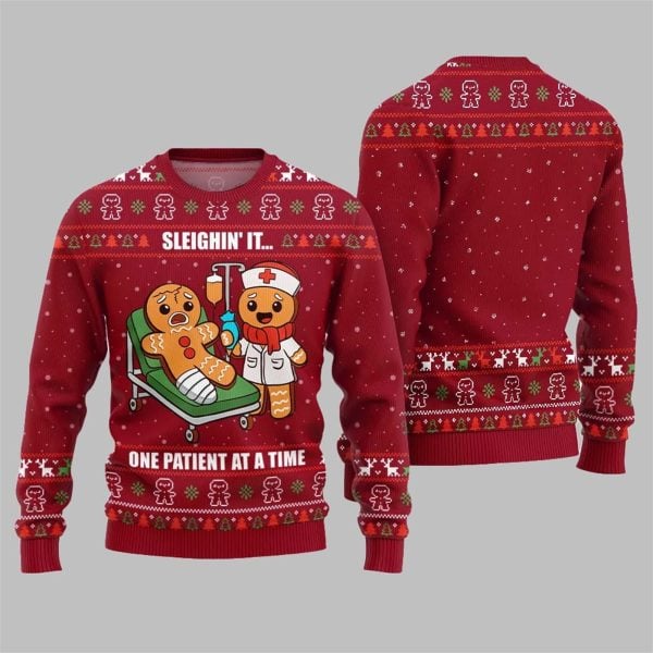 2025 Christmas Patient Gingerbread Ugly Christmas Sweater 6