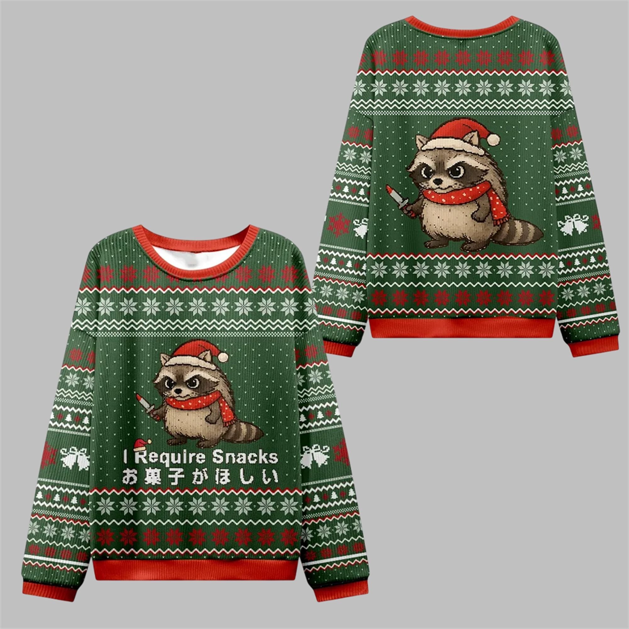 2025 Christmas Raccoons Need Snacks Ugly Sweater 0 2025 Christmas Raccoons Need Snacks Ugly Sweater 0