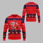 2025 Christmas Red Sox Dabbing Santa Ugly Sweater