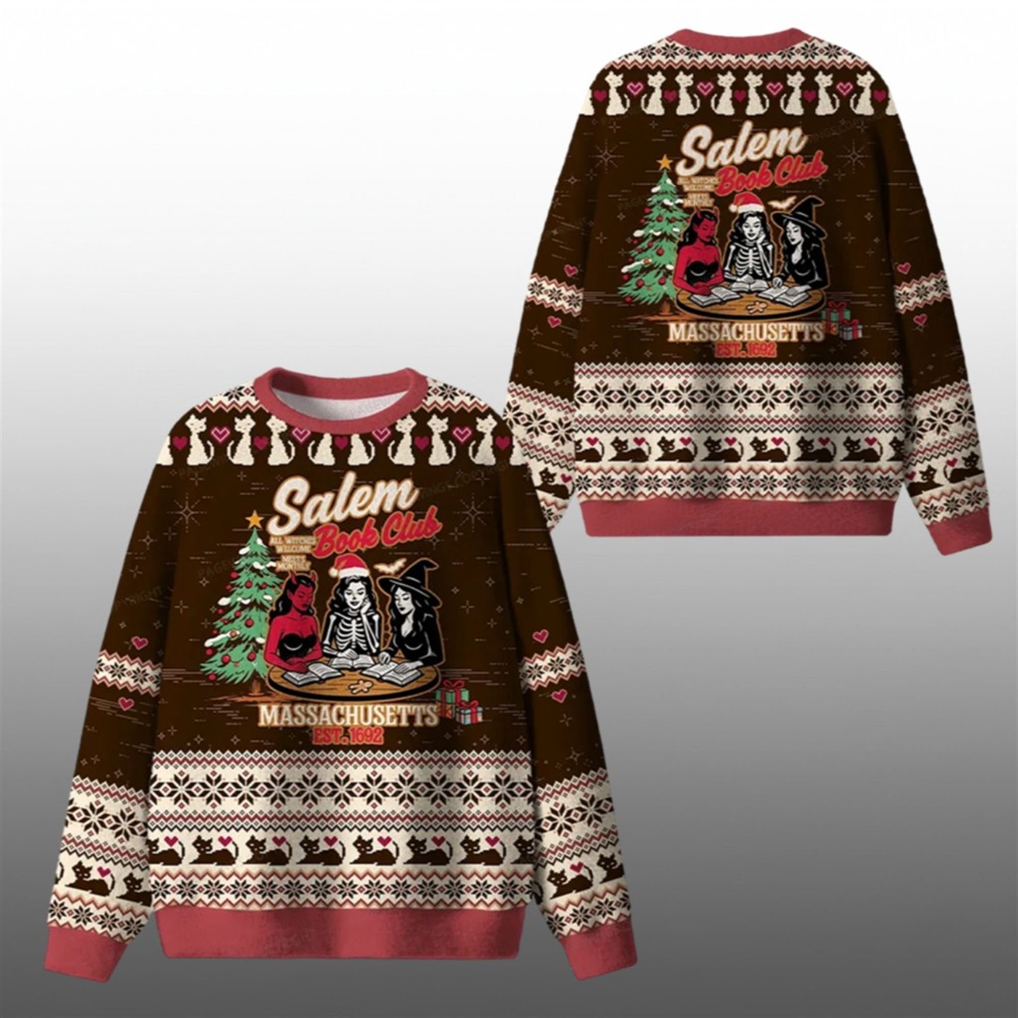 2025 Christmas Salem Book Club Library Ugly Sweater 1 1 2025 Christmas Salem Book Club Library Ugly Sweater 1 1
