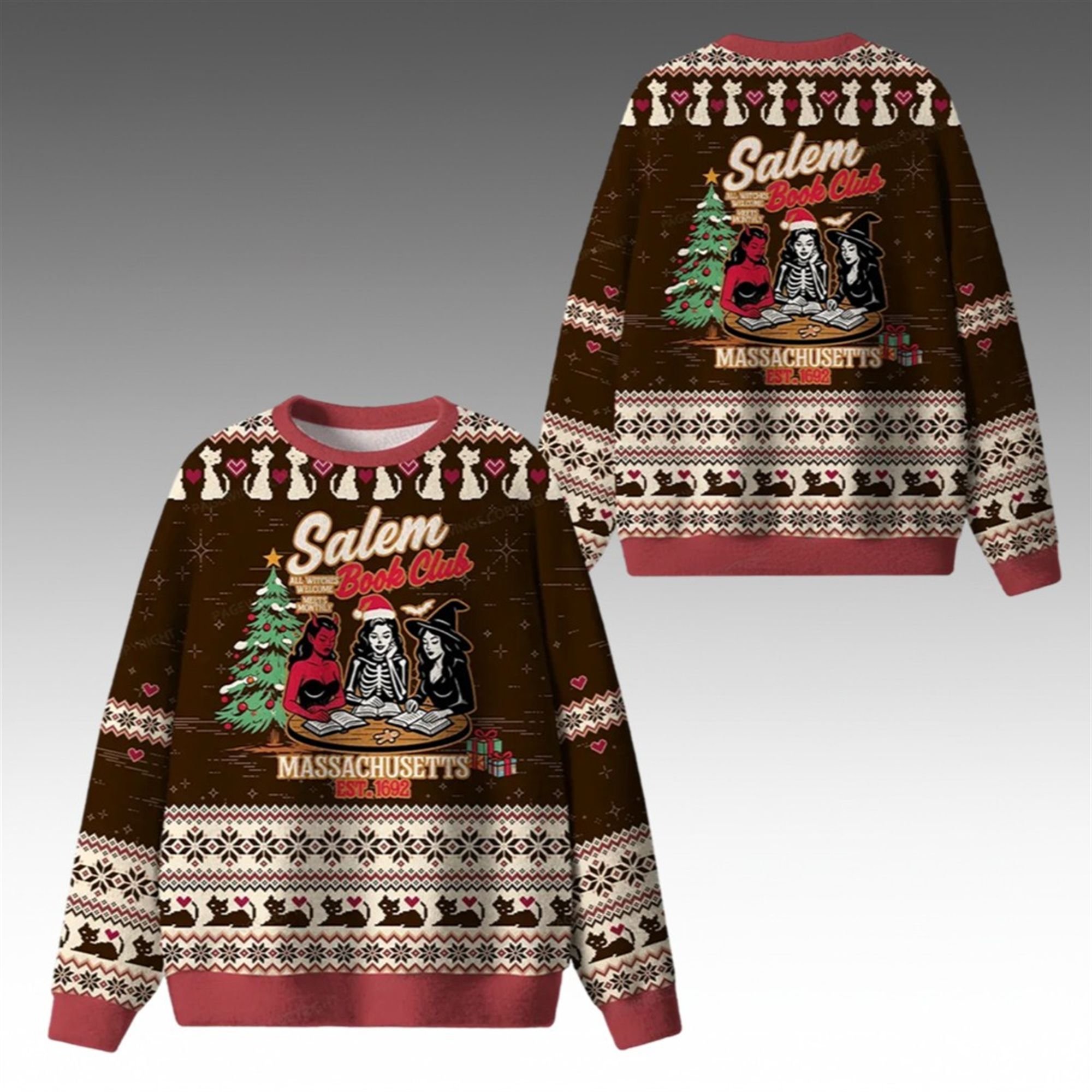 2025 Christmas Salem Book Club Library Ugly Sweater 2 2025 Christmas Salem Book Club Library Ugly Sweater 1 2
