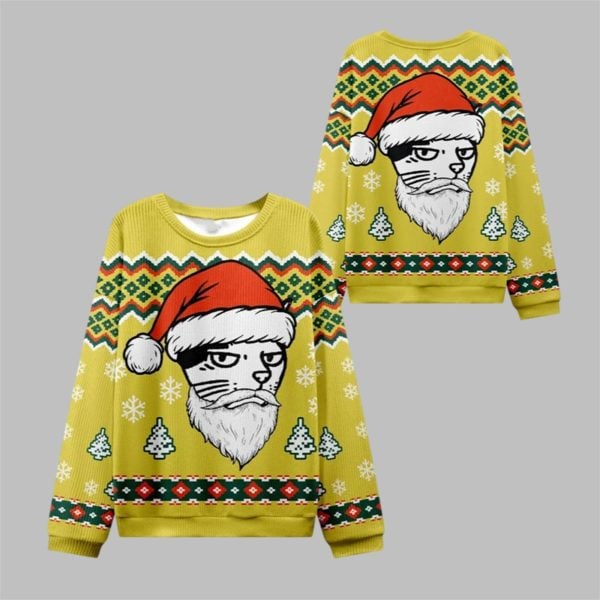 2025 Christmas Santa Cat Ugly Christmas Sweater 1 1